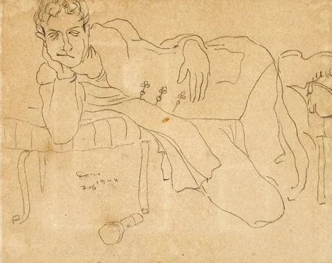 Daniel O'Neill, RECLINING FIGURE, 1944, pencil