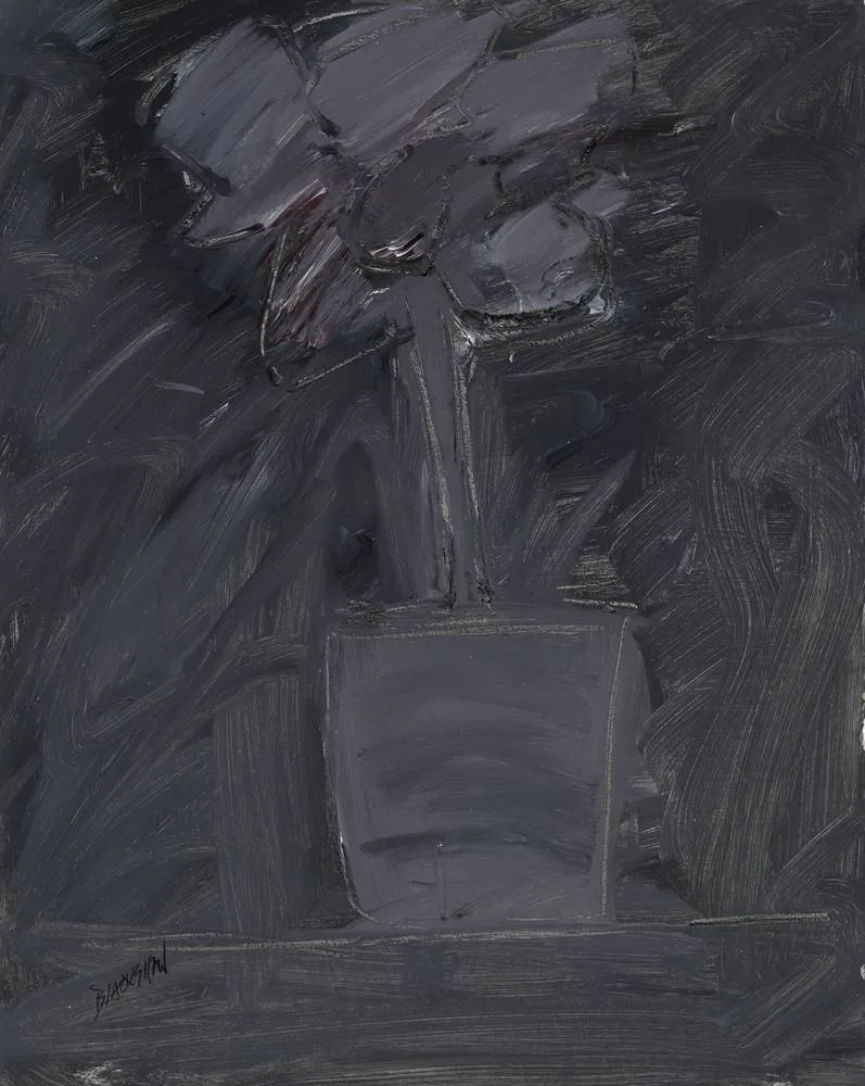 FLOWERS IN A POT by Basil Blackshaw, oil on board, offered Dec 2017