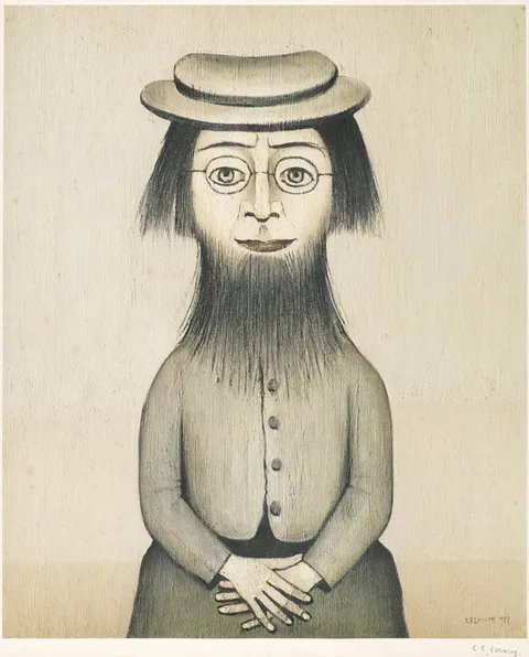 L. S. Lowry, WOMAN WITH BEARD, 1975, print; (from an edition of 756)