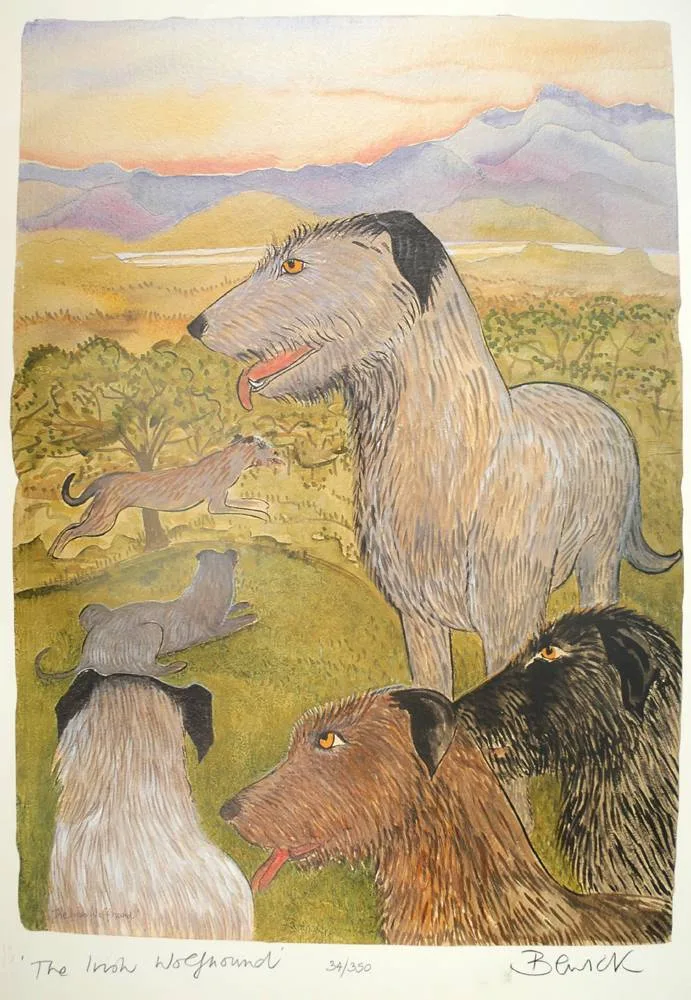 THE IRISH WOLFHOUND by Pauline Bewick, print; (no. 34 from an edition of 350), sold Dec 2017