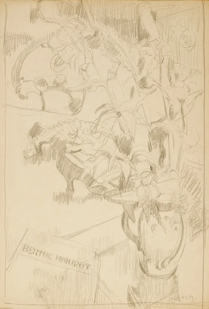 STUDY FOR "BLACK SLIPPERS" by William John Leech, c.1930, pencil, sold Nov 2017