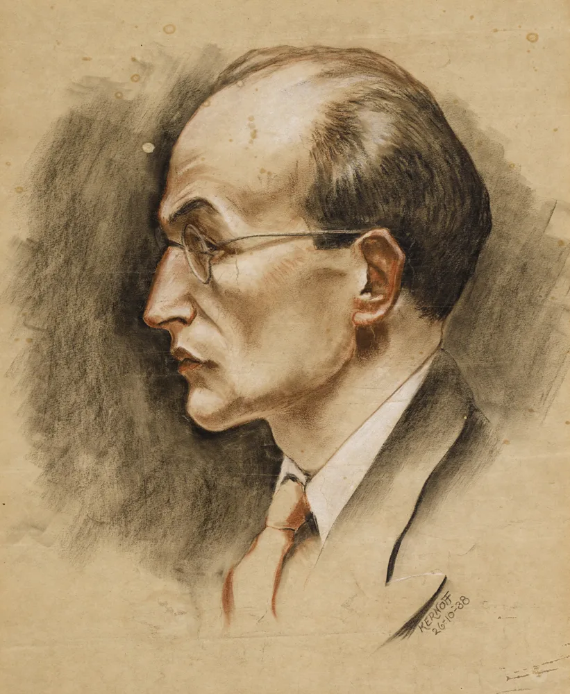 SELF PORTRAIT by Harry Kernoff, 1938, conte and pastel, offered Nov 2017