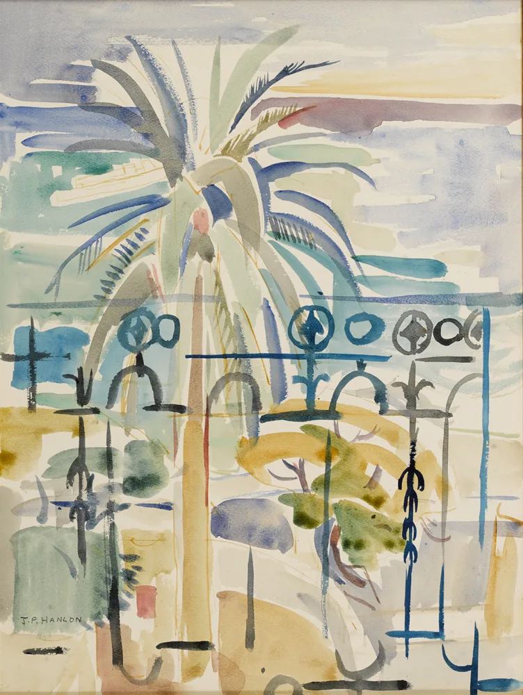 PALM TREE, NICE by Father Jack P. Hanlon, watercolour, offered Nov 2017