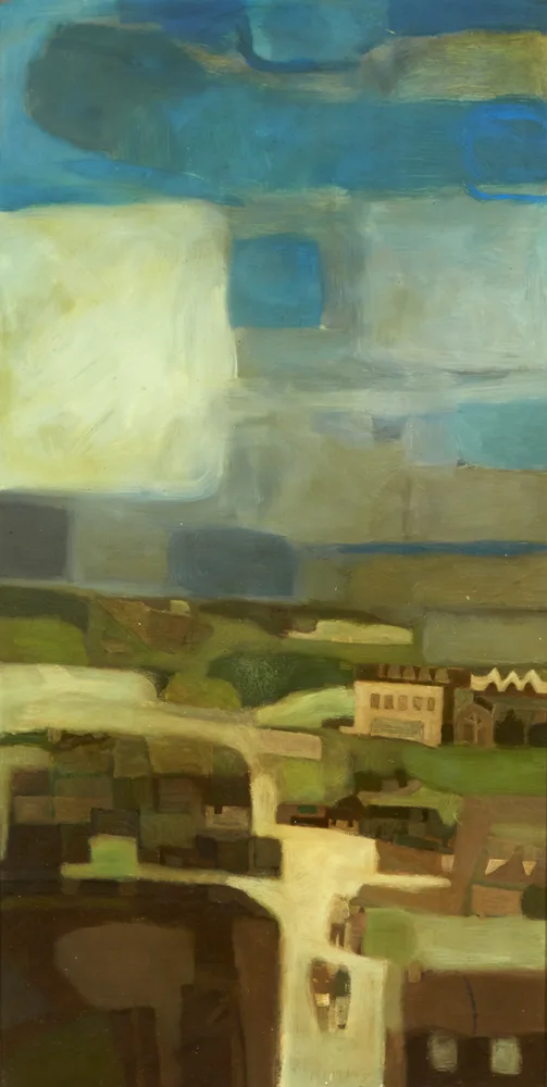 TALL LANDSCAPE by Jack Cudworth, oil on board, sold Nov 2017
