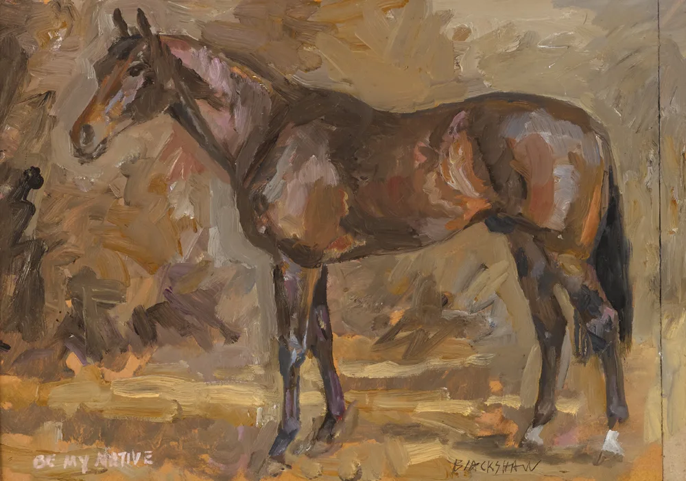 BE MY NATIVE by Basil Blackshaw, oil on board, offered Nov 2017
