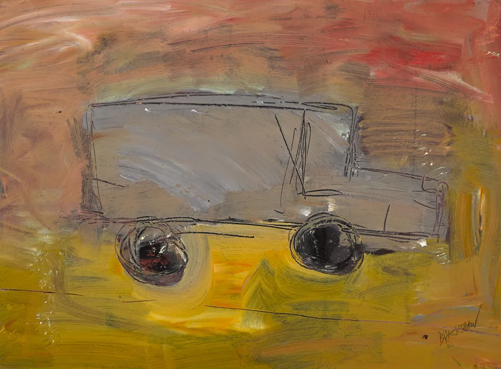 GREY VAN by Basil Blackshaw, oil on board, sold Nov 2017