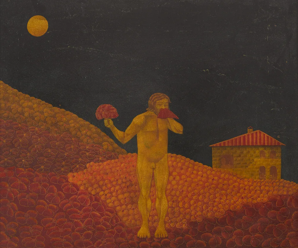HAY FEVER by Barry Castle, oil on board, sold Nov 2017