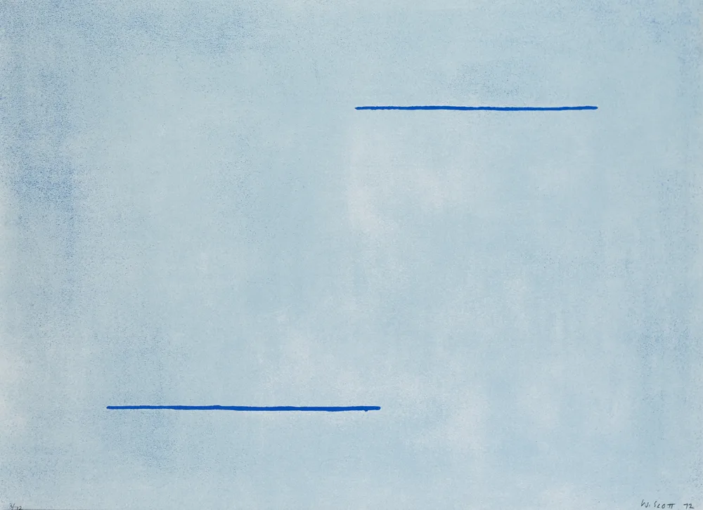 BLUE FIELD by William Scott, 1972, silkscreen; (no. 3 from an edition of 72), sold Nov 2017