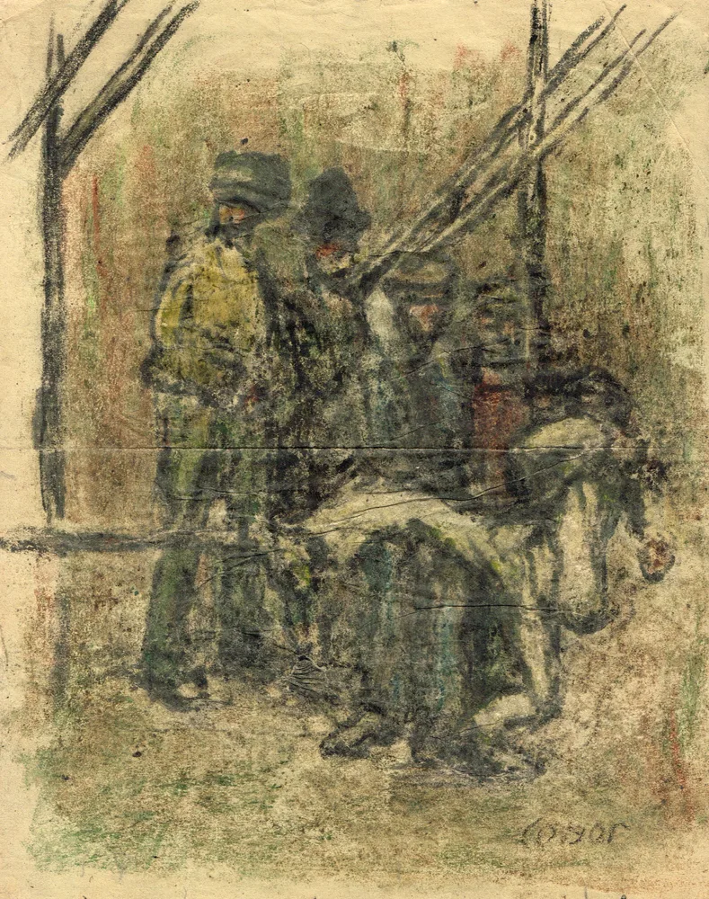 GROUP OF MEN ROAD BOWLING by William Conor, crayon, offered Nov 2017