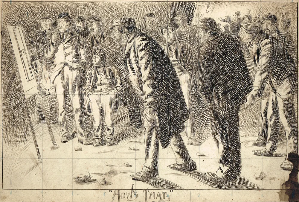 "HOW'S THAT" by William Conor, pen and ink; (squared up for transfer), sold Nov 2017