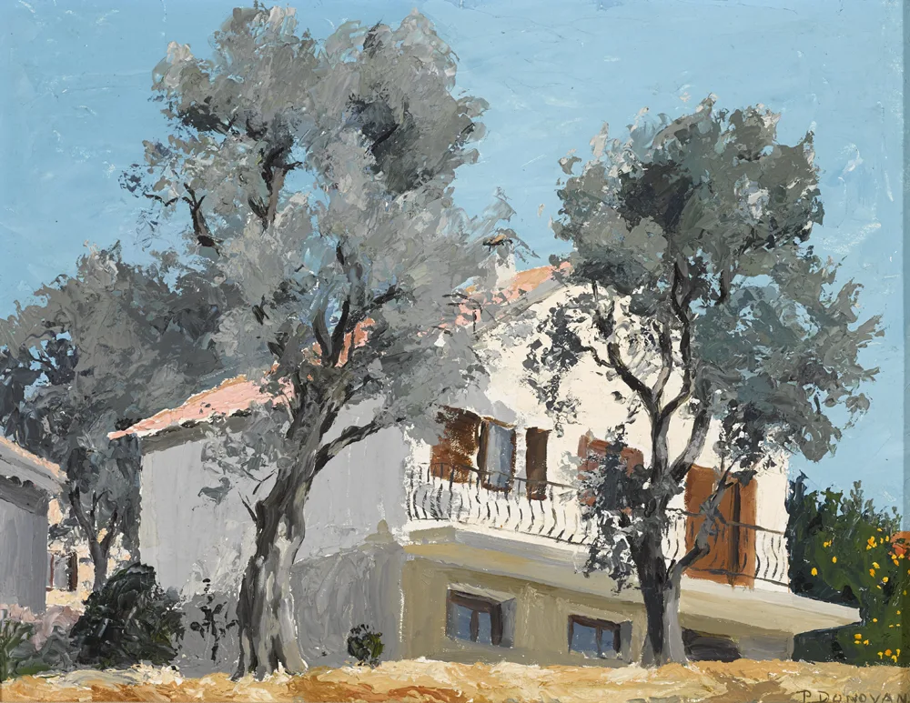 MEDITERRANEAN VILLA by Phoebe Donovan, oil on board, sold Nov 2017