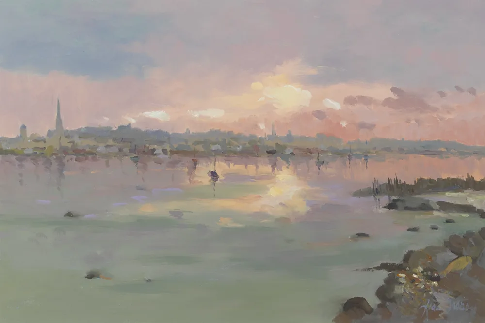 LATE EVENING by Liam Treacy, oil on canvas, sold Nov 2017