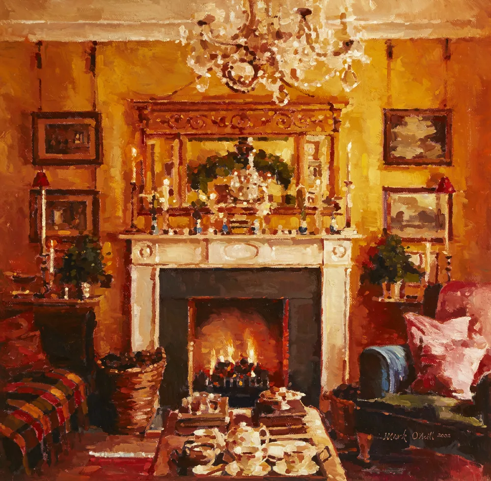 SITTING ROOM by Mark O'Neill, 2002, oil on board, offered Nov 2017