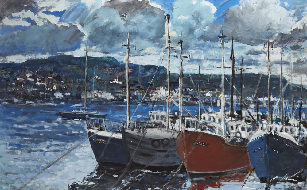 HOWTH HARBOUR, COUNTY DUBLIN by John Kirwan, oil on canvas, offered Nov 2017