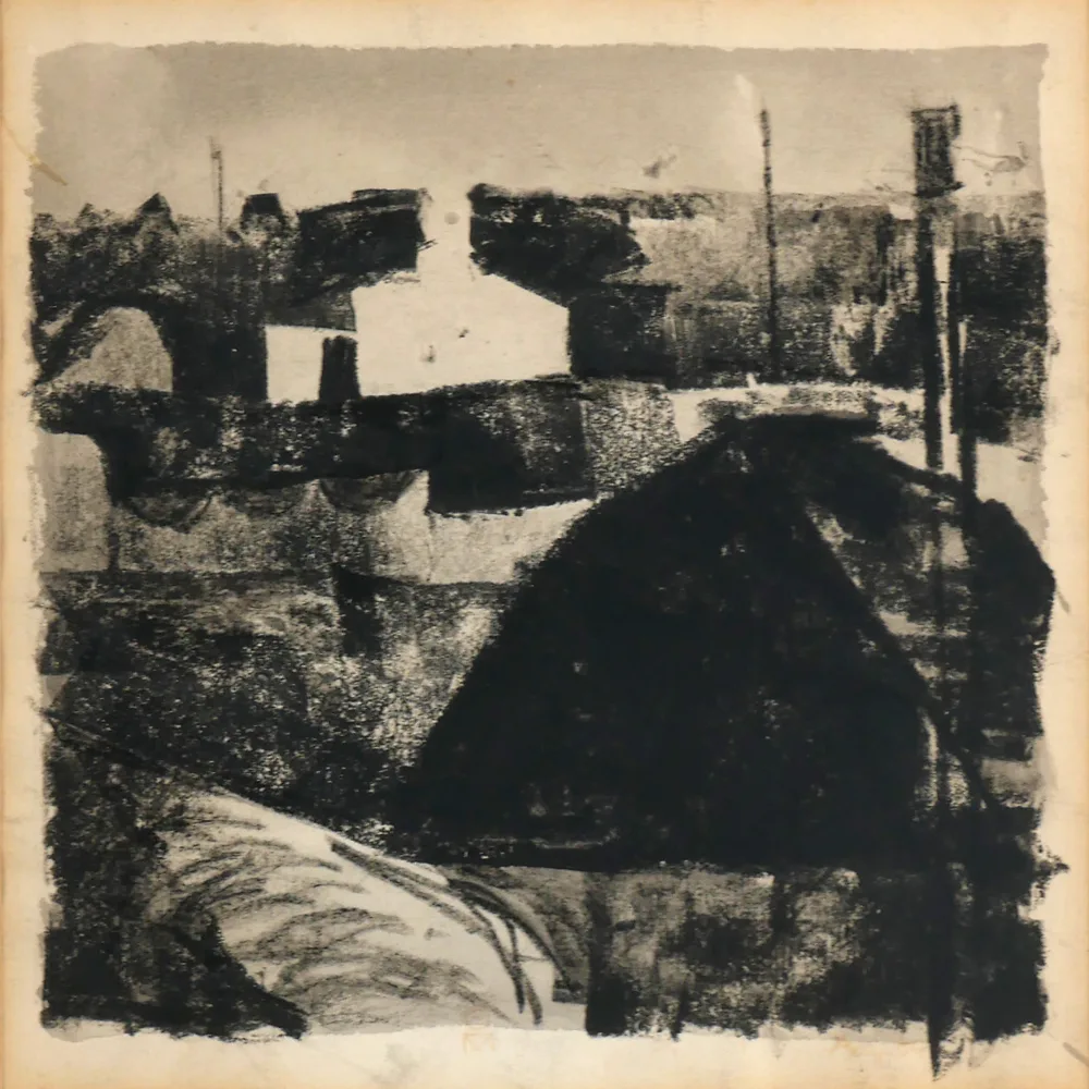 ROOFTOPS by Colin Middleton, pen and wash, sold Oct 2017