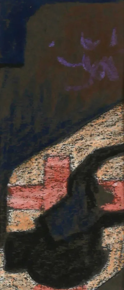 Patrick Pye, JESUS FALLS (TWO STUDIES), pastel on paper; (2); (framed together)