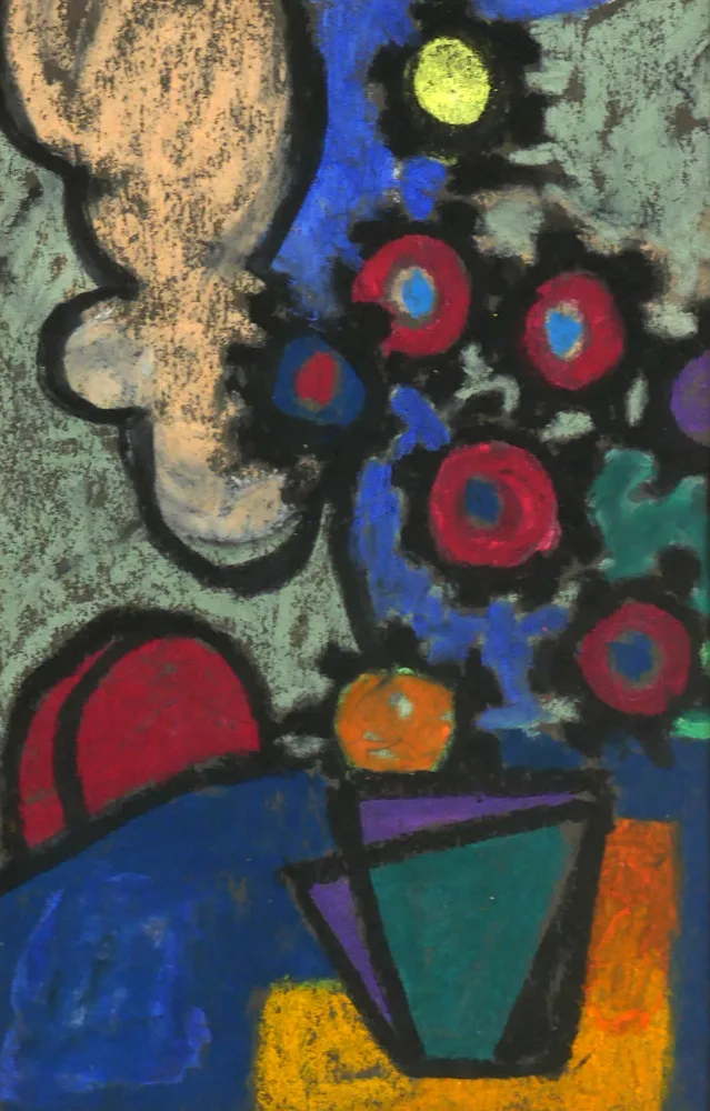 FLOWERS AND SUN by Patrick Pye, pastel on paper, sold Oct 2017
