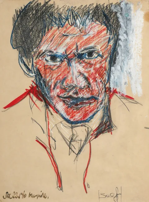 Brian Maguire, SELF PORTRAIT, 1980, pastel