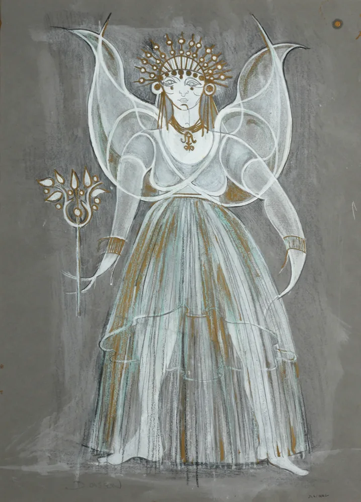 Bronwen Casson, ANGEL, pastel and gold paint on tinted card