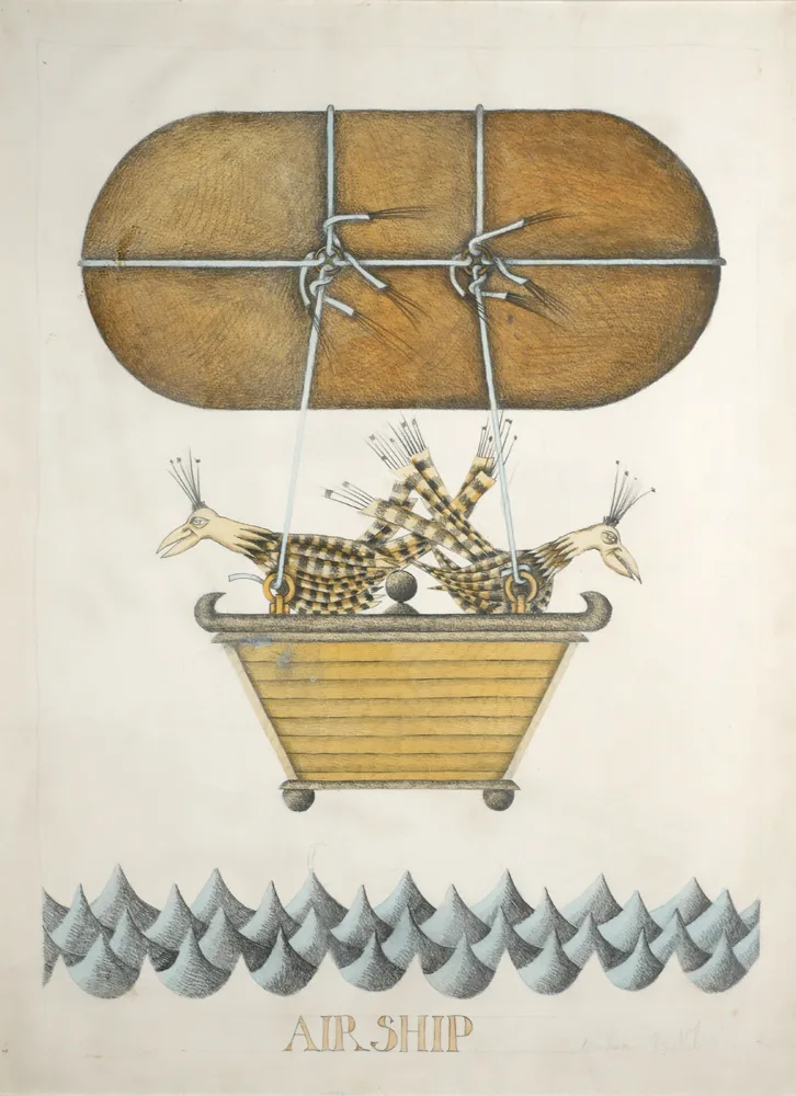 AIR SHIP by Graham Knuttel, 1987, pencil and watercolour, offered Oct 2017