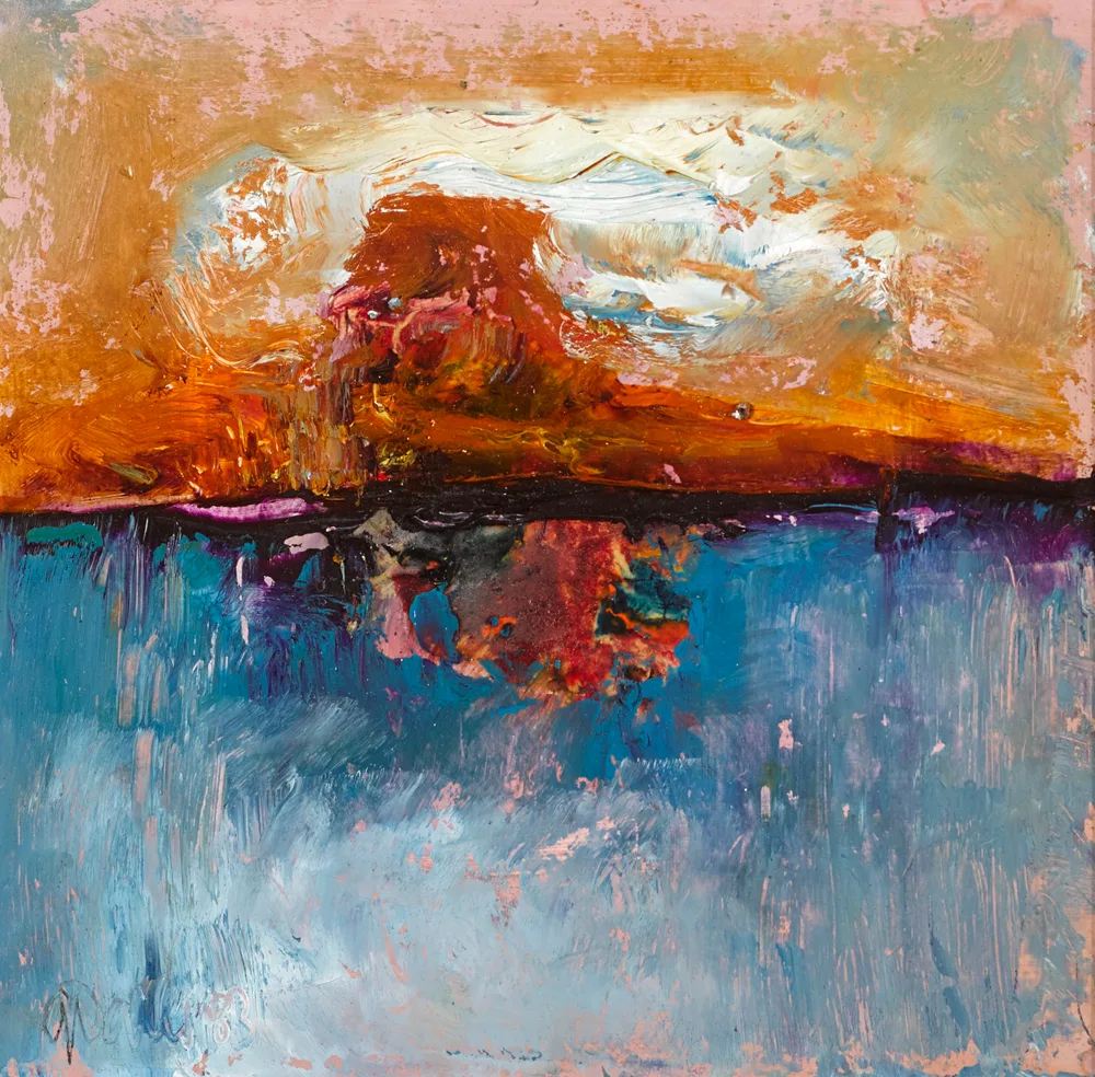 INDIAN SUMMER by Gerald Davis, 1983-1984, oil on board, sold Oct 2017