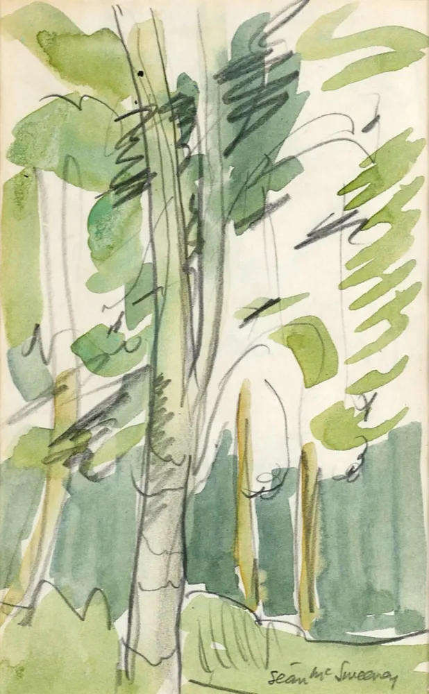 TREES by Seán McSweeney, watercolour and pencil on paper, sold Oct 2017
