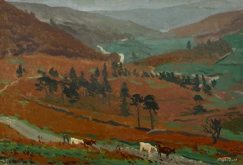 LOUGH DAN, COUNTY WICKLOW by Desmond Stephenson, oil on canvas, sold Oct 2017