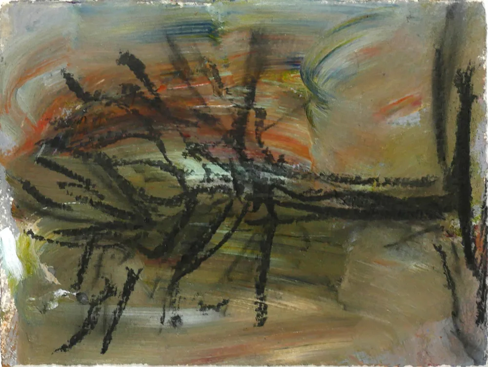 TREE by Basil Blackshaw, oil and charcoal on paper, sold Oct 2017