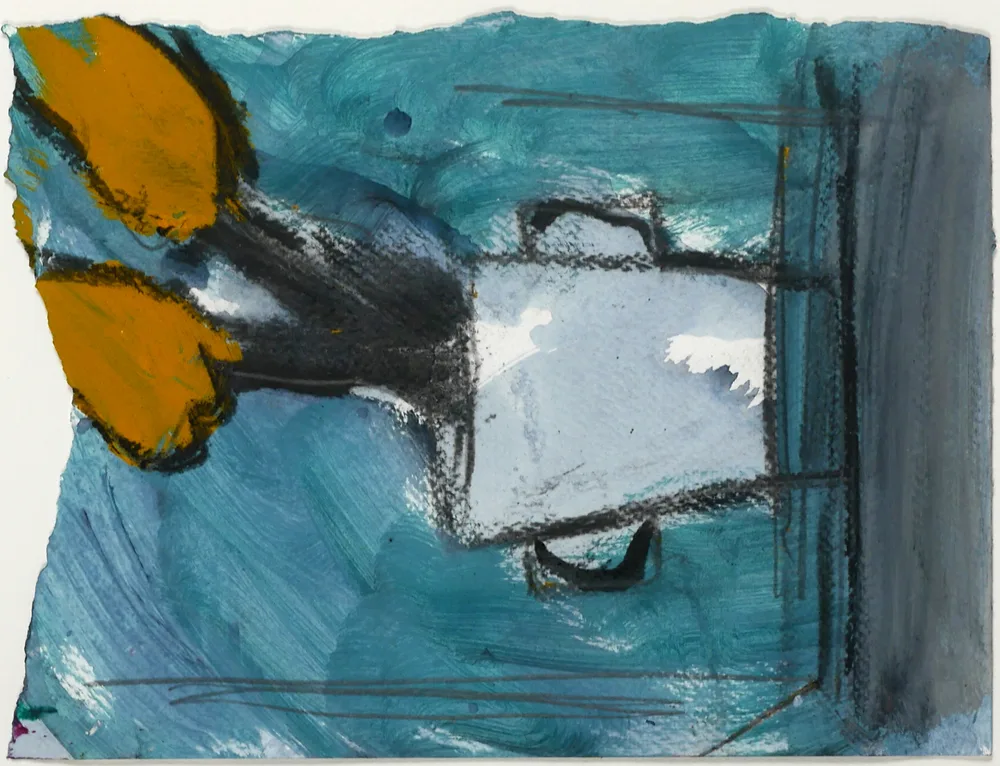 STILL LIFE by Basil Blackshaw, oil, charcoal and pencil on paper, sold Oct 2017