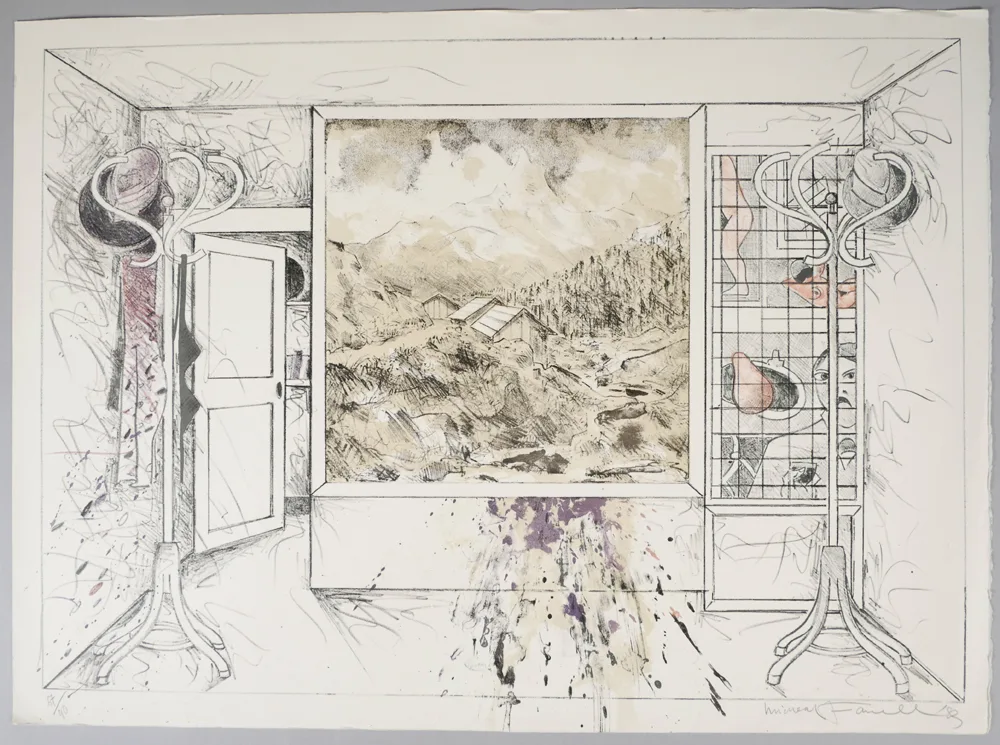 L'AUTRE SAVOIR by Micheal Farrell, 1983, lithograph; (no. 67 from an edition of 90), sold Oct 2017