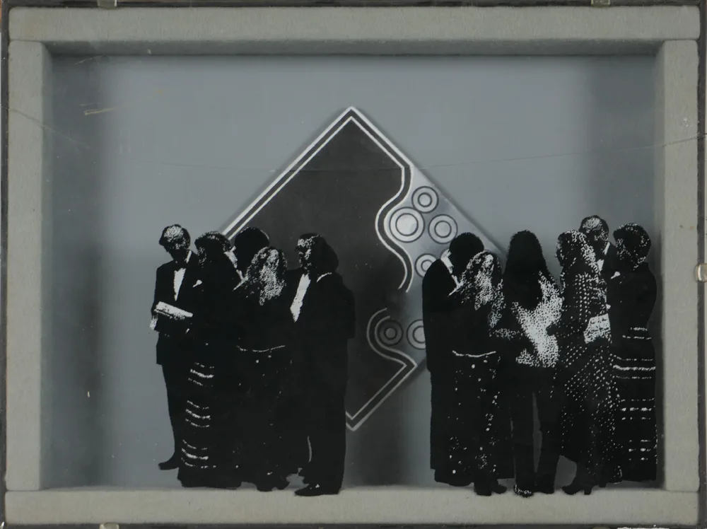 Robert Ballagh, MICHAEL FARRELL BOX, c.1974, mixed media; (damaged)