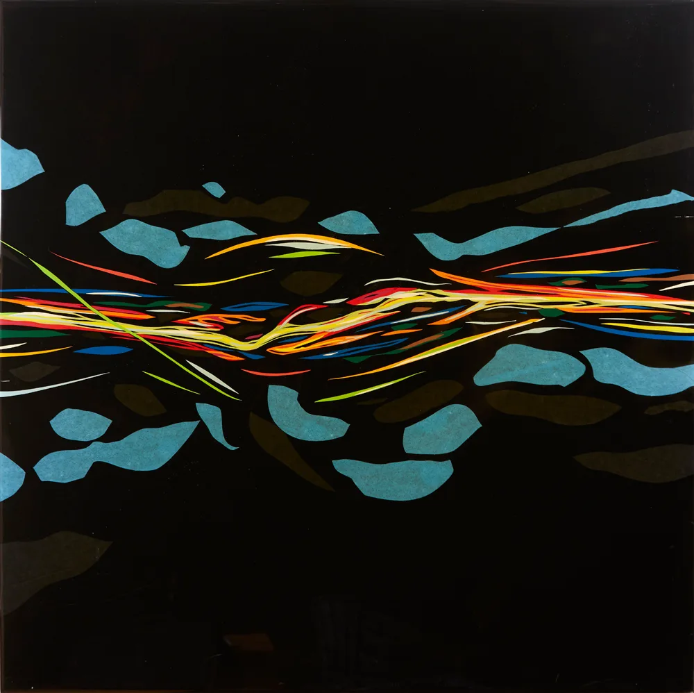 Michael Pemberton, TOXIC SERIES NO.1, 2005, tape, resin and Perspex on panel