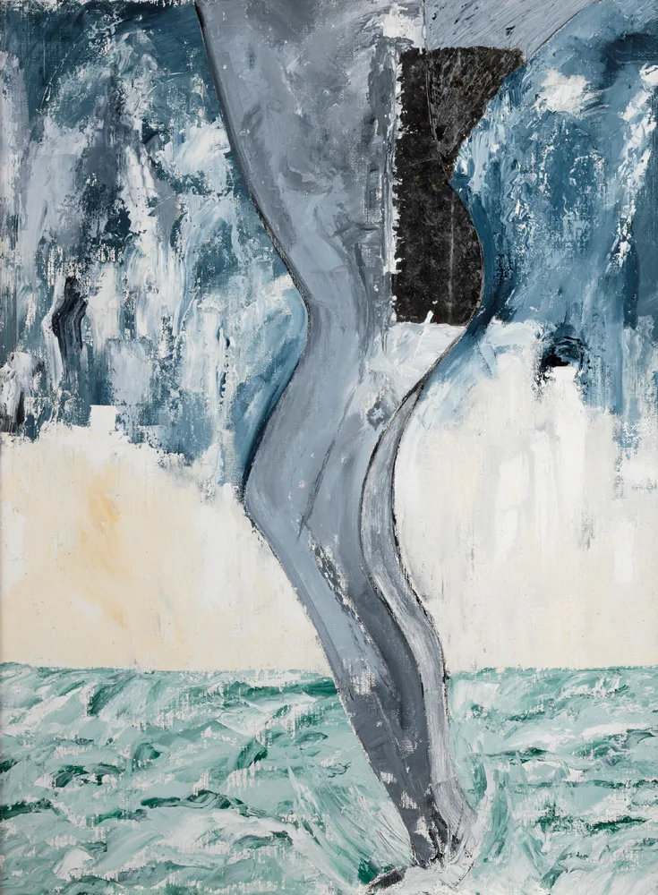 ICARUS DESCENDING by Michael Geary, 2001, oil and collage element on canvas, offered Oct 2017