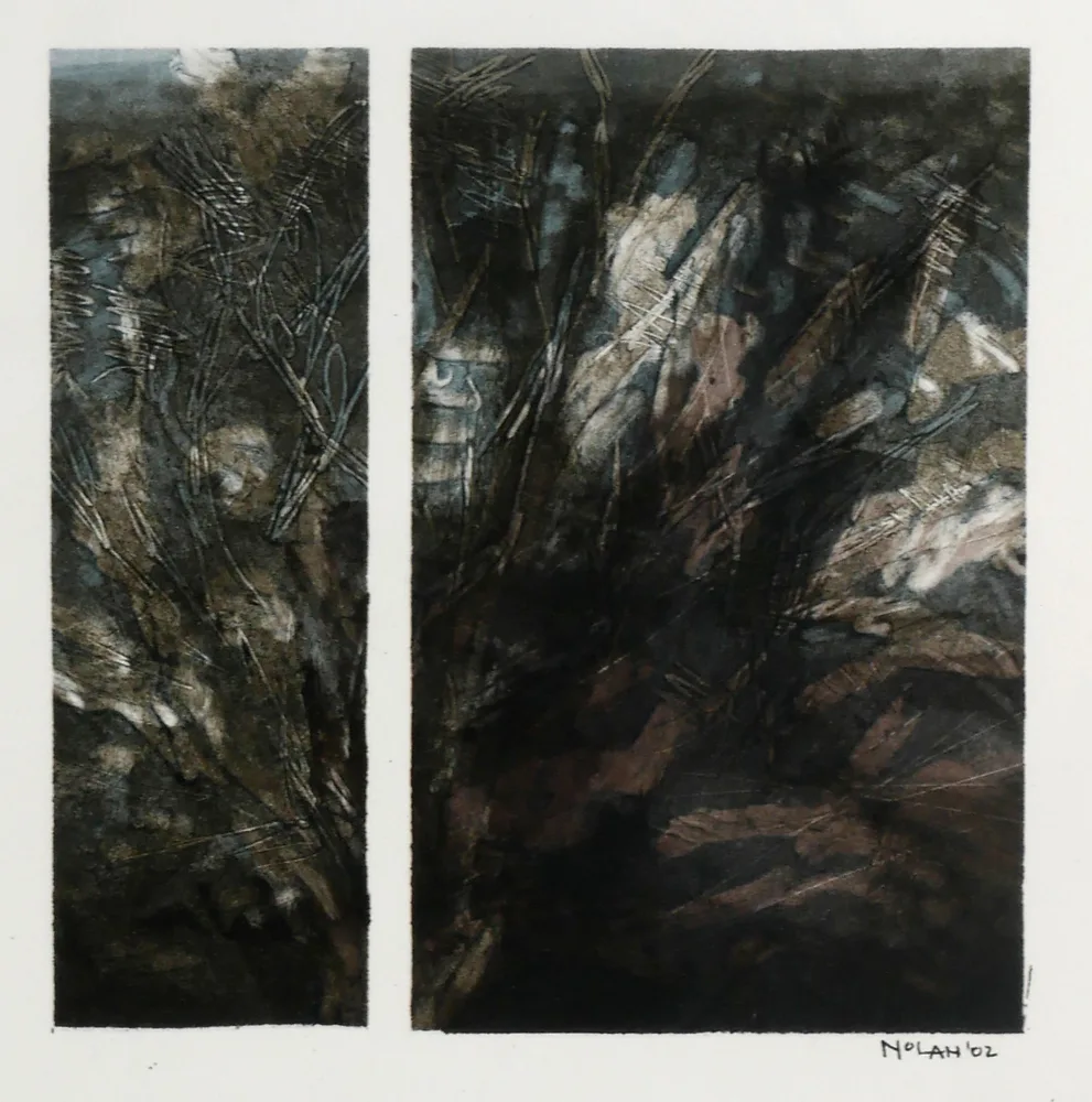 UNDERGROWTH by Mary Nolan, 2002, monoprint, offered Oct 2017