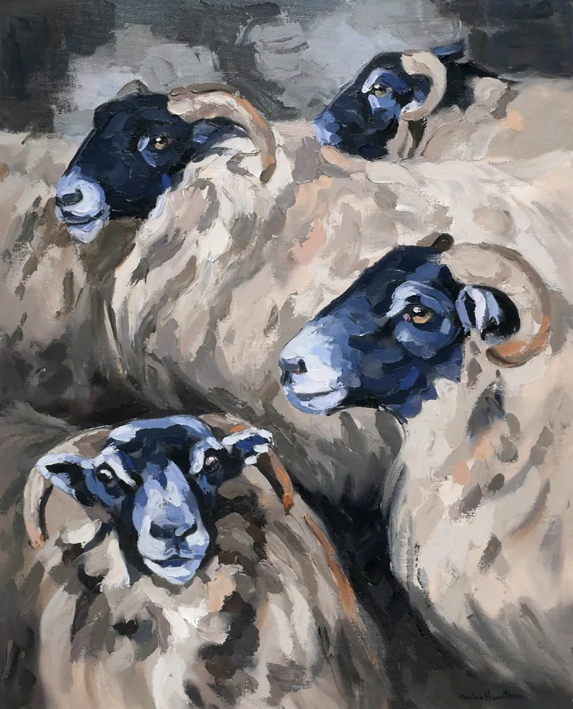 Marina Hamilton, THE FLOCK, oil on canvas