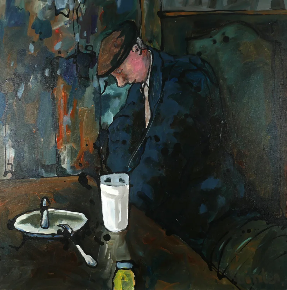 STOMACH LINER by Andrew Painter, oil on canvas, offered Oct 2017