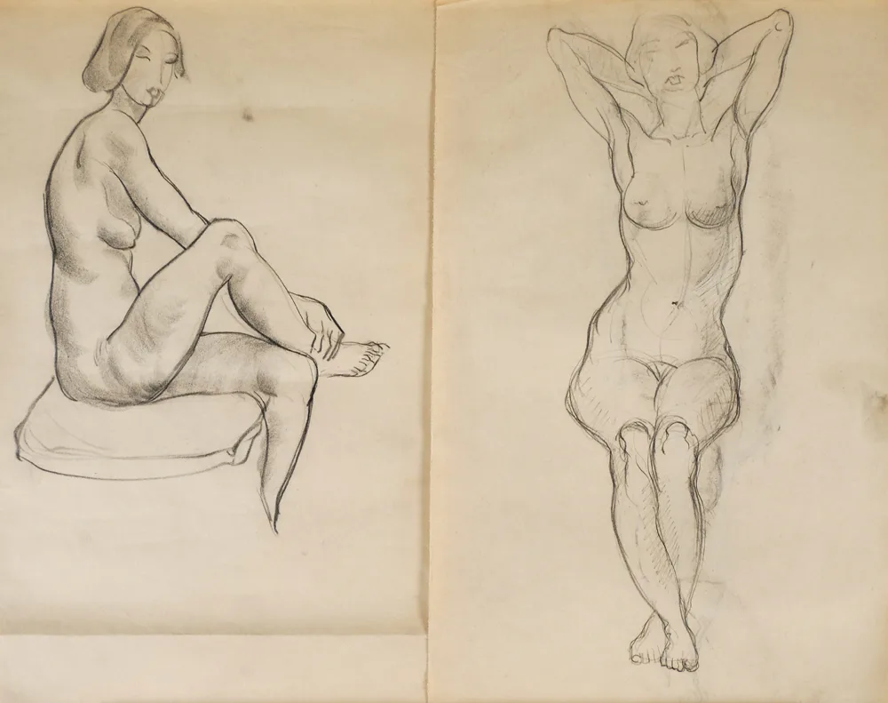 Abrasha Lozoff, LIFE DRAWINGS (A SET OF SIX), charcoal; (6)