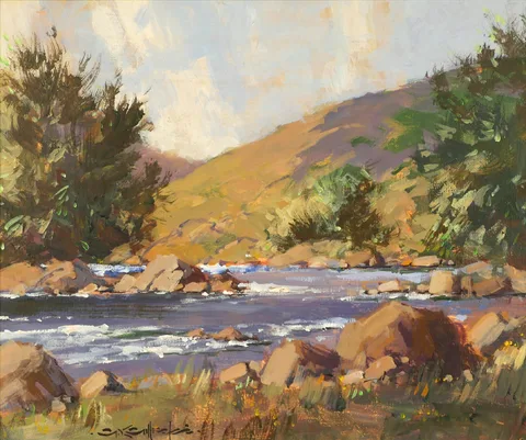 GLENDUN RIVER, CUSHENDUN, COUNTY ANTRIM by George K. Gillespie, oil on canvas, offered Oct 2017