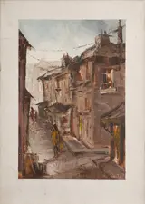 Tom Cullen, STREET SCENE WITH FIGURE