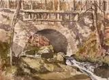 Tom Nisbet, BRIDGE OVER RIVER LANDSCAPE