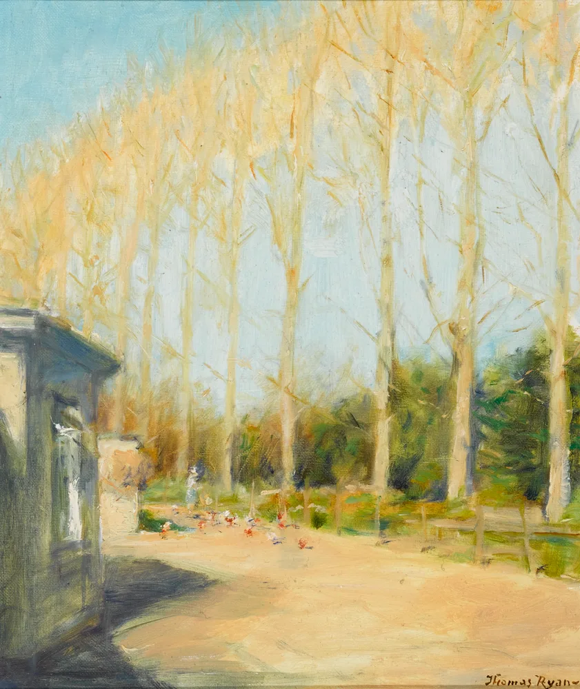 THE FARMYARD by Thomas Ryan, oil on canvas, sold Oct 2017