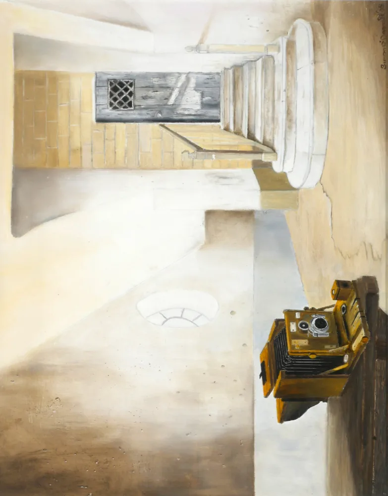 THE PHOTOGRAPHER by Simon O'Donnell, 2005, oil on board, offered Oct 2017
