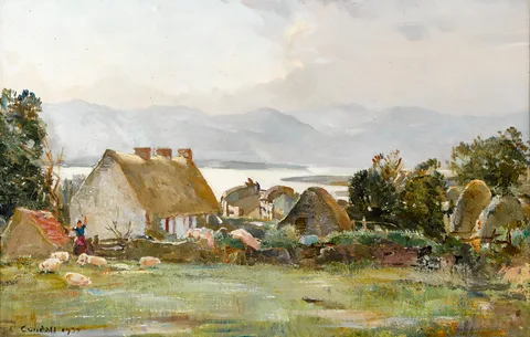 Charles Cundall, COTTAGE, COUNTY KERRY, oil on canvas