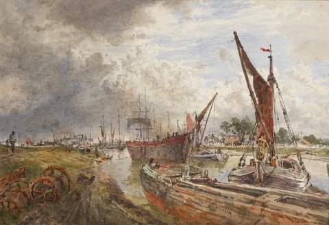 Sidney Goodwin, CANAL BASIN, GRAVESEND and OTHER WORKS (SET OF FOUR), watercolour; (4)