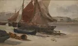 Edwin Hayes, FISHING BOATS ON A WELSH BEACH