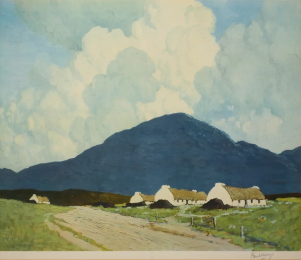 COTTAGES, CONNEMARA by Paul Henry, print, sold Oct 2017