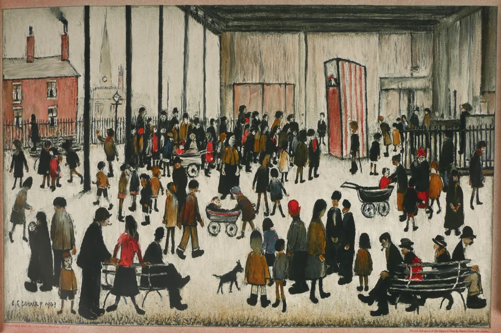 PUNCH AND JUDY by L. S. Lowry, 1943, offset lithograph in colour; (unframed), sold Oct 2017