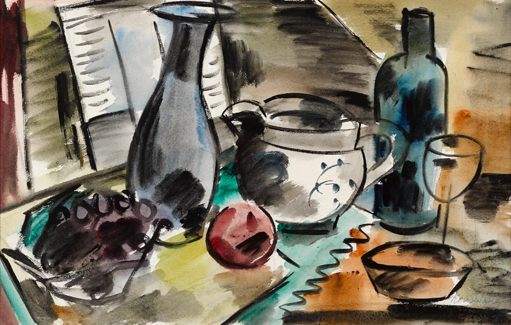 STILL LIFE by Norah McGuinness, watercolour, sold Oct 2017