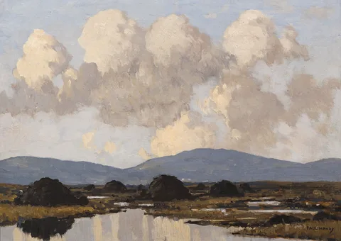 Paul Henry, WEST OF IRELAND BOG, oil on canvas laid on board