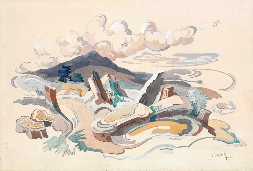 WESTERN LANDSCAPE STUDY by Mainie Jellett, 1940, watercolour, sold Oct 2017